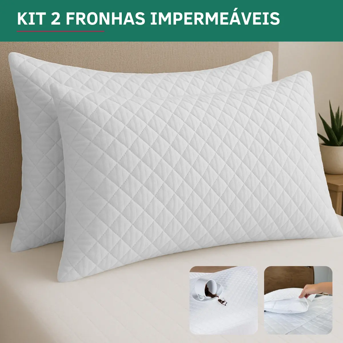 kit 2 fronhas de travesseiro